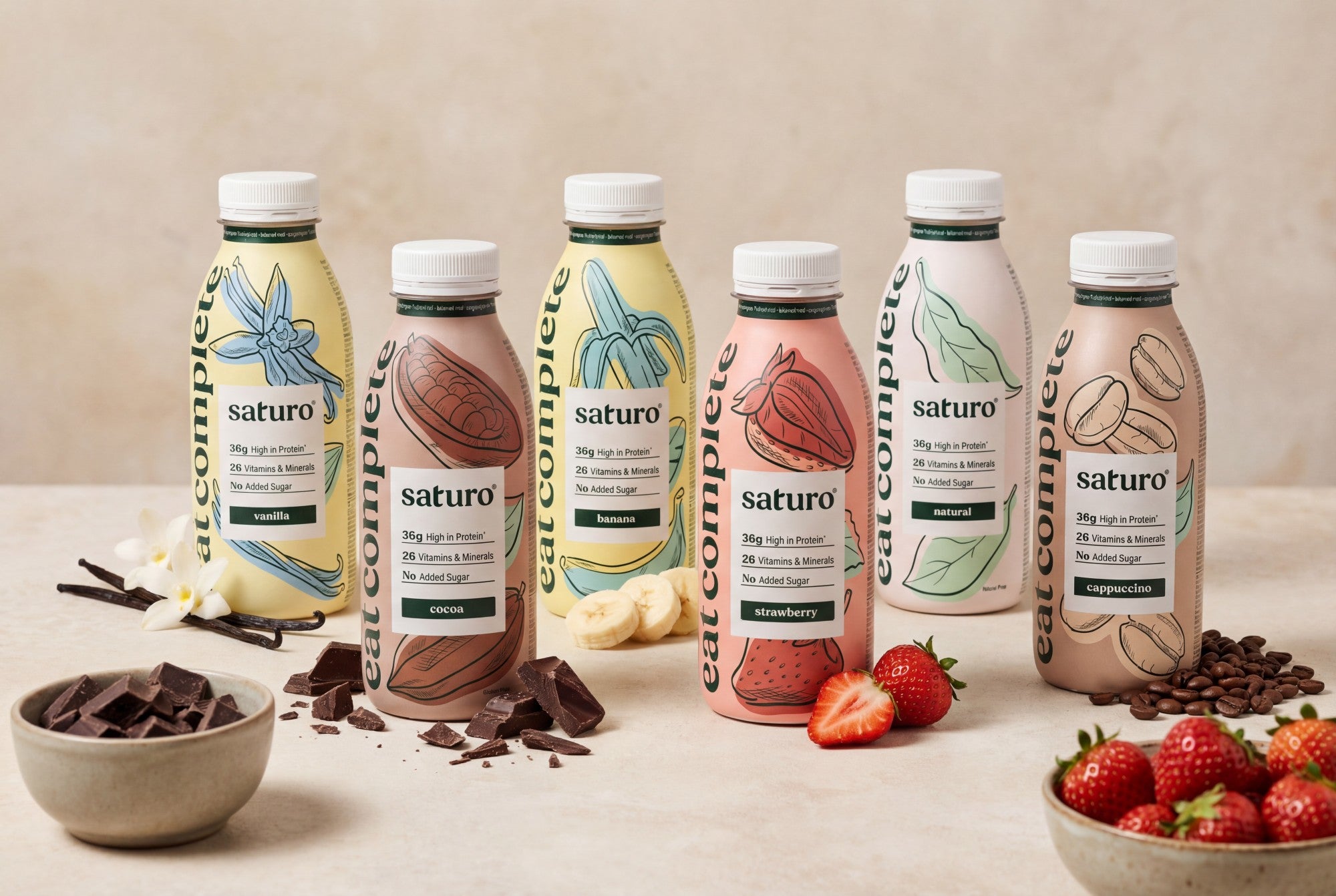 Astronautennahrung für den Alltag — Saturo Trinkmahlzeiten in sechs Geschmacksrichtungen