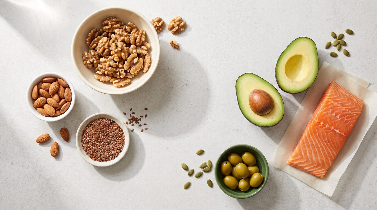 Walnuts, almonds, flaxseed, avocado, salmon and olives: foods with unsaturated fats